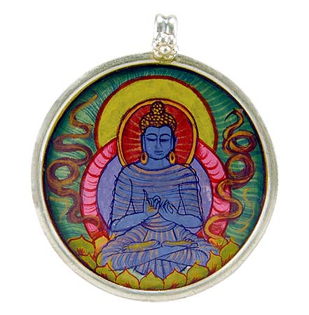 Buddha Dharmachakra - Silver Pendant