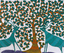 Tree and Two Deer - Gond Art