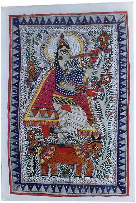 Indian Folk Painting-Krishna