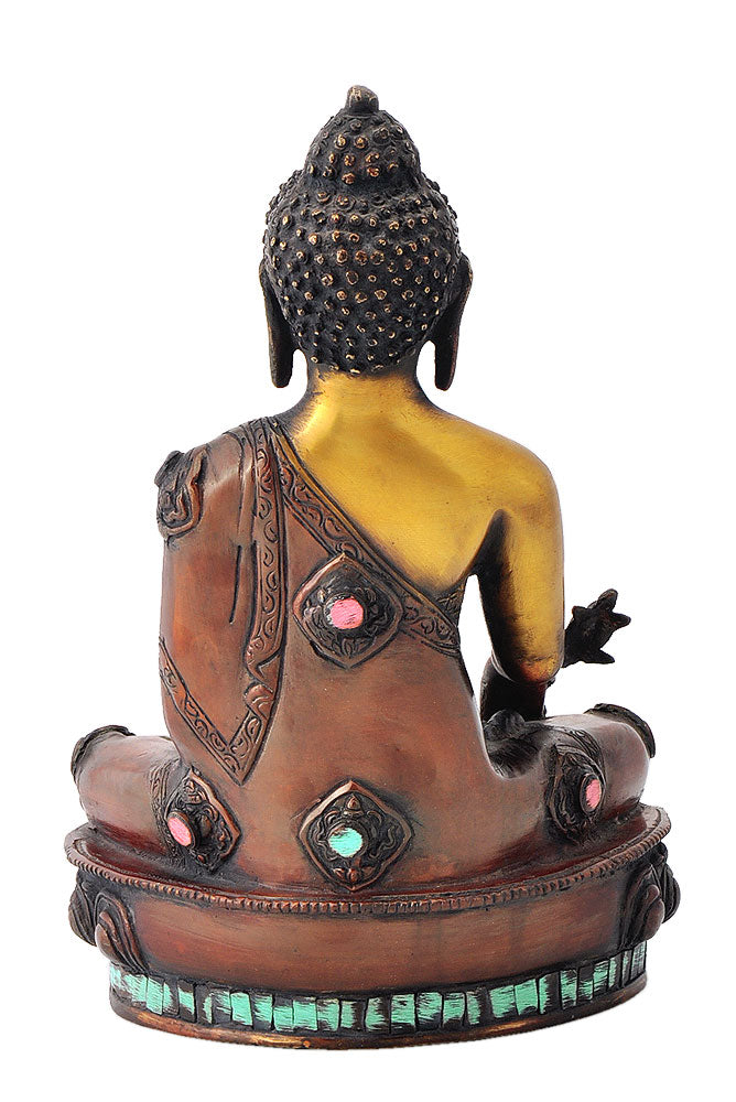 Medicine Buddha of Healing Brass Figure