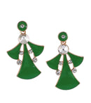 Green Earrings Dangle & Drop Stone Studded for Women