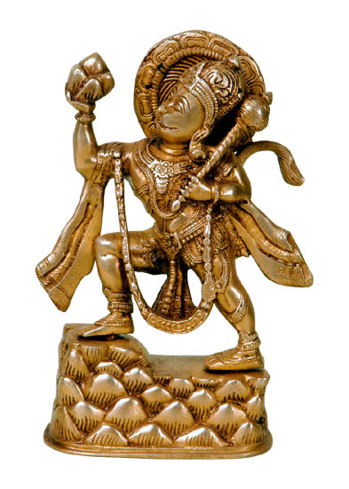 Hanuman the Courageous God - Brass Statue 8"