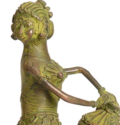 Lady with the Pot - Tribal Sculpture