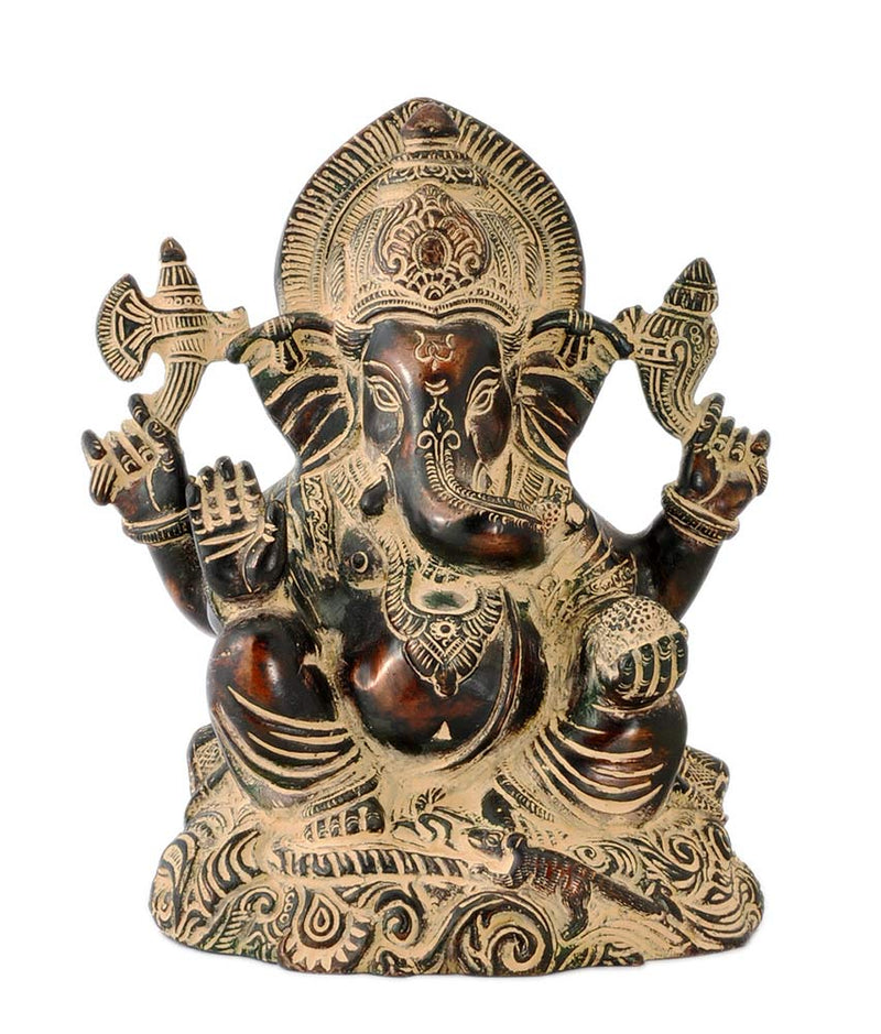 Lord Ganesha Antique Finish Figurine
