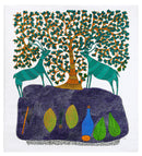 Tree and Two Deer - Gond Art