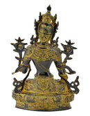 Devi Tara Decorated Brass Sculpture 12.25"