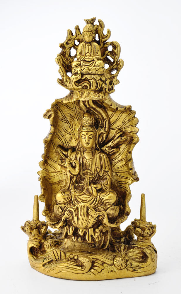 Goddess Kuan Yin with Amitabha Buddha 9.50"