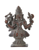 Antiquated Brass Shiva Pashupatinath and Devi Parvati
