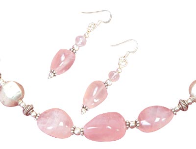 Bright & Rosy - Rose Quartz Stone Necklace
