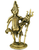 Dhokra Statue - Lord Shiva Holding Baby Ganesh