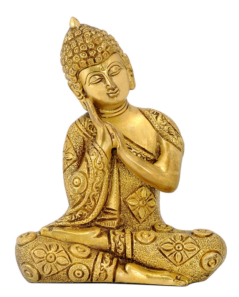 Brass Carved Fine Resting Buddha Statue