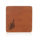 Engraved Leaf Wooden Coasters Set of 5