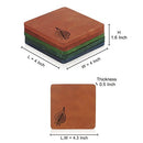 Engraved Leaf Wooden Coasters Set of 5