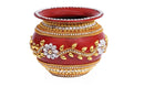 Decorated Handmade Golden Stone Work Pooja Kalash