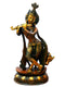 Hindu God Shri Krishna with The Holy Cow Brass Sculpture