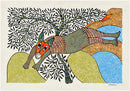 Jumping Fox - Gond Painting