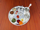 Decorative Pooja Thali Set - Silver Plated