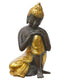 Brass Idol Resting Buddha in Unique Copper Gold Finish (7.75 Inch)