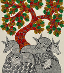 Deer Under Tree - Gond Painting