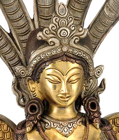 Naga Kannya - Brass Statue 13"