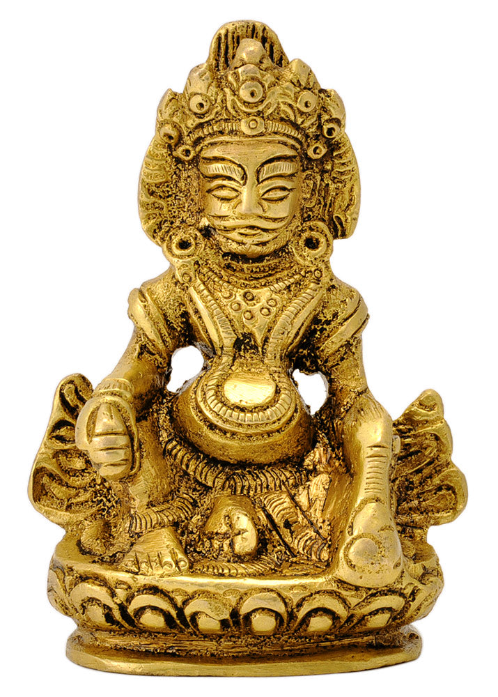 God of Wealth Kuber Brass Figure