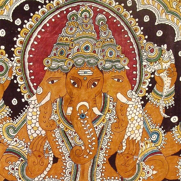 Virat Lord Ganesha - Kalamkari Painting 45"