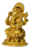 Brass Shri Ganesh in Golden Finish