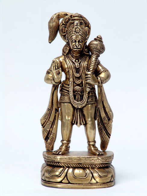 Standing Hanuman-Brass Sculpture 8"