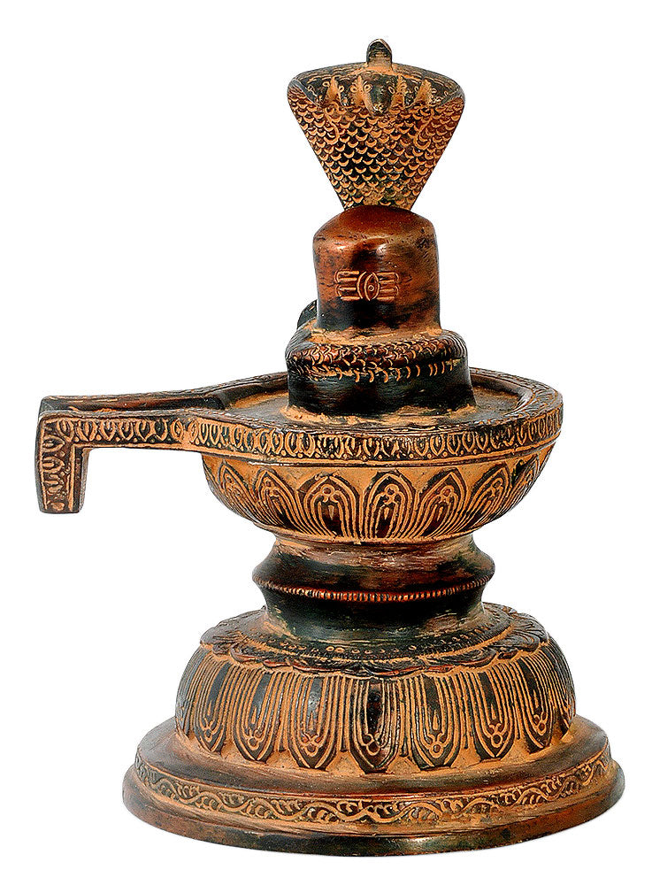 Antiquated Brass Shivling in Old Copper Finish