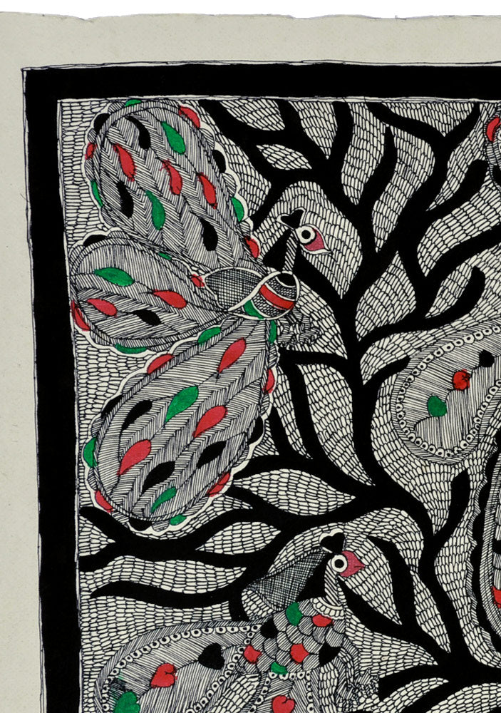 Joyful Peacocks - Madhubani Tattoo Painting