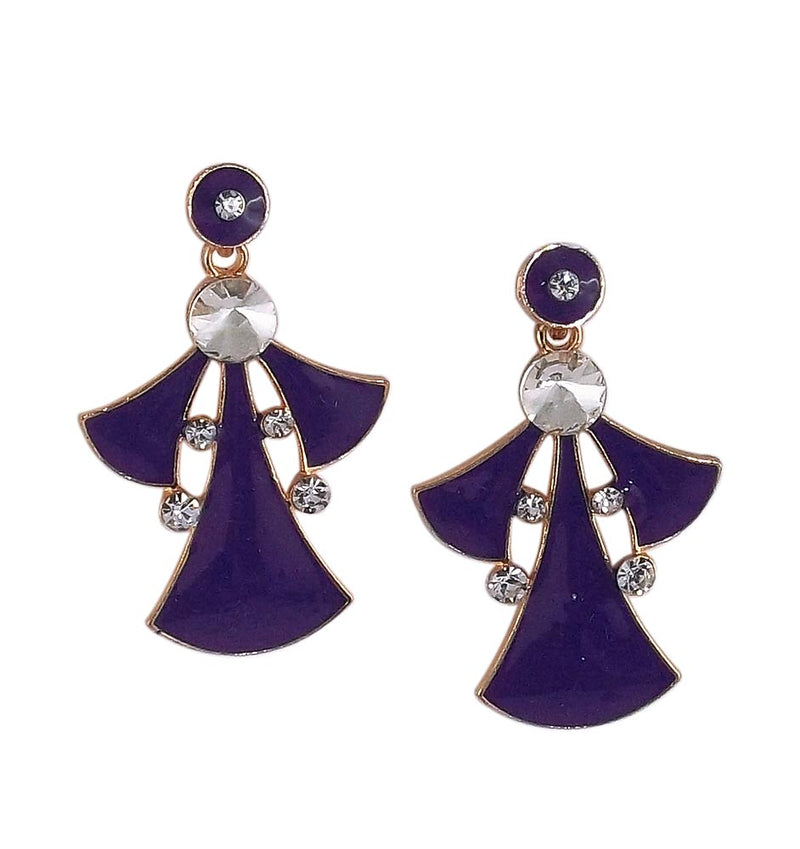 Designer Metal Purple Earrings Dangle and Drop for Women