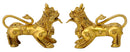 Chinese Feng Shui Lion Pair in Brass