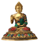Buddha Sculpture Decorated with Color Stones