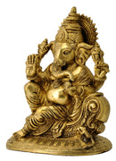 Blessing Lord Vinayaka Brass Idol