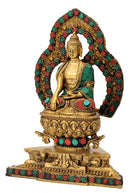 Ornate Buddha Seated on Lotus Base