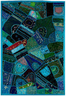 Blue Mosaic - Embroidered Wall Hanging
