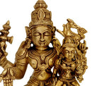 Lord Dakshinamurti Shiva With Parvati - Brass Sculpture