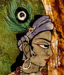 Radha Teases Krishna - Cotton Batik Painting