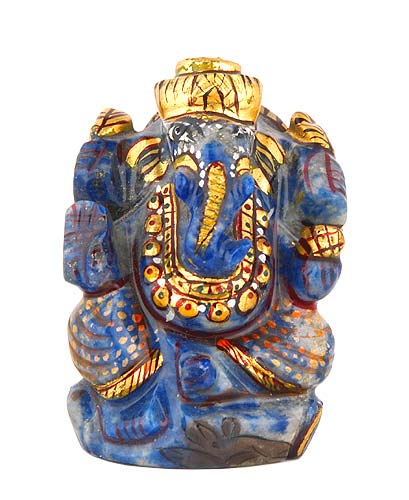 Lord Ganesha - Painted Lapis Lazuli