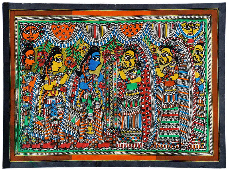 Rama and Janaki Vivaha - Madhubani Painting