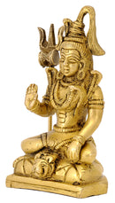 Blessing God Shiva Brass Statue