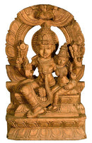 Divine Couple Vishnu Lakshmi - Wood Statue