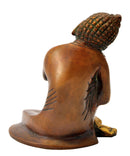 Sleeping Buddha Figurine in Golden Copper Finish 5"