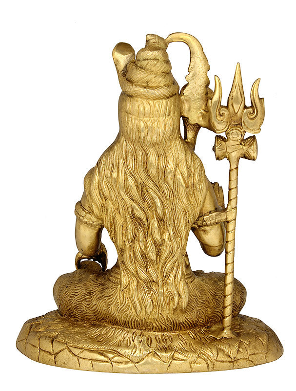 Blessing Shiva Brass Figure 10.25"