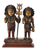 Shiva Parvati Sculpture in Folk Art Style