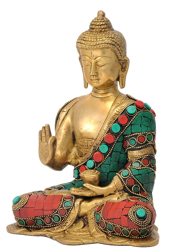 Blessing God Buddha Brass Statue