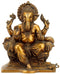 Ganpati on Throne - Brass Sculpture