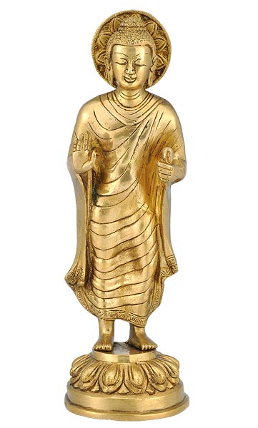 Standing Buddha - Brass Statue