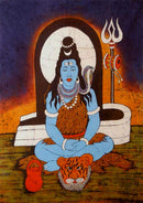 Serene Shiva - Indian Batik Painting