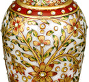 Marble Vase with Gold Leaf and Kundan Work